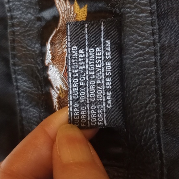 Harley-Davidson, Large black leather embroidered vest: pockets, laces, zippers - Picture 5 of 7